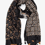 Black Multi Abstract Scarf