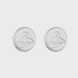 Round Mighty Maunga Stud Earring - Silver