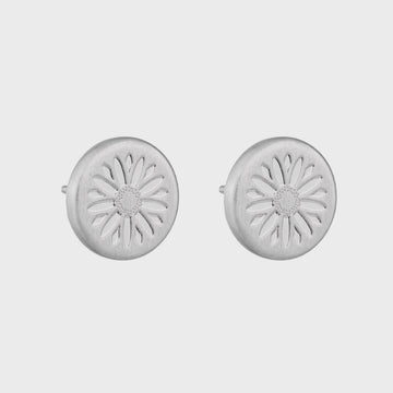 Round Mountain Daisy Stud Earring - Silver