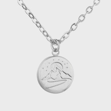 Round Mighty Maunga Pendant Earring - Silver