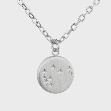 Round Mystical Matariki Necklace - Silver