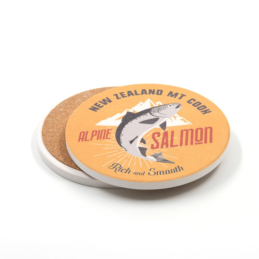 NZ Seafood Salmon Ceramic Coaster