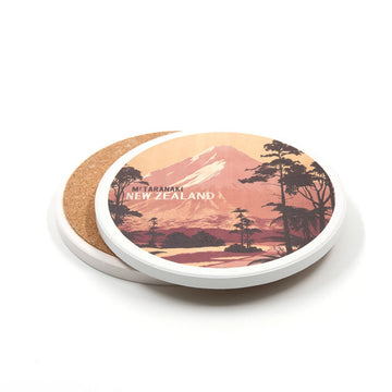 Mt Taranaki Tourist Ceramic Coaster