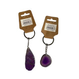 Purple Sliced Agate Keyring