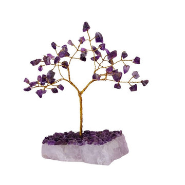 Amethyst Tree Stone Base With Gem Chips