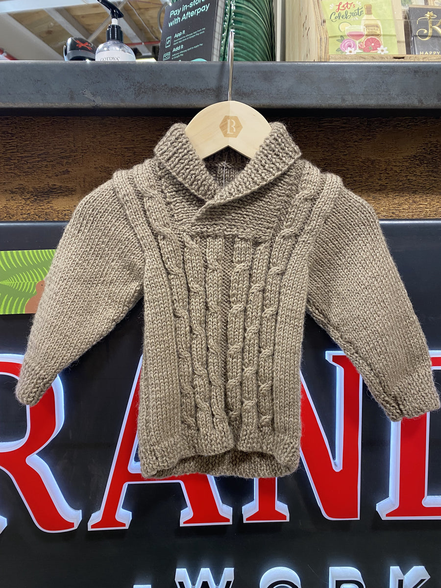 Brown Wool Knit / Long Sleeve / Age 2-3