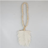 LEAF NECKLACE CREAM 14CM X 50CM LONG