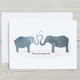 Happy Engagement Elephants - Card