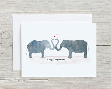 Happy Engagement Elephants - Card