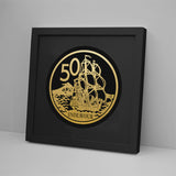50 Cent Coin Foil Print