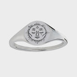 Dainty Moon Signet Ring