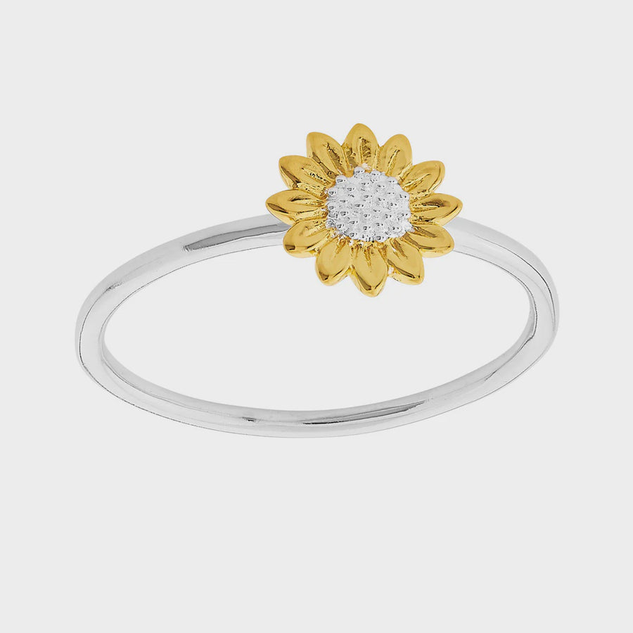 Delicate Sunflower Ring Silver/Gold