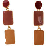 Raine Square Drop ER Pink & Orange
