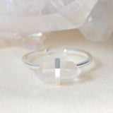 Silver Clear Quartz Intention Ring