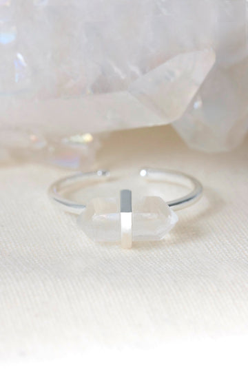 Silver Clear Quartz Intention Ring