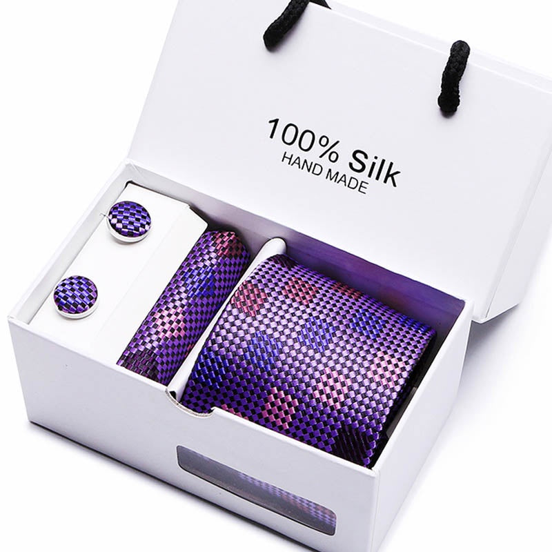 100% Silk Tie / Pocket Square & cufflink set SB30