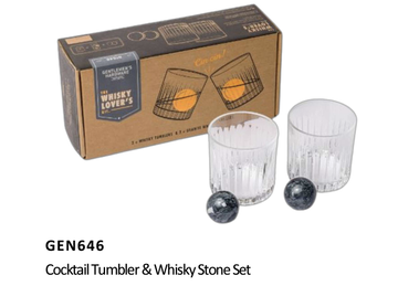 Cocktail Tumbler & Whisky Stone Set