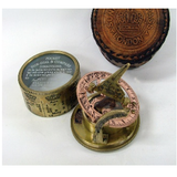 Compact Sundial Compass In Leather Case