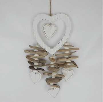Ribbed Hollow Heart Mobile - 24cm x 40cm