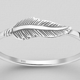 Feather Ring 5mm - Silver