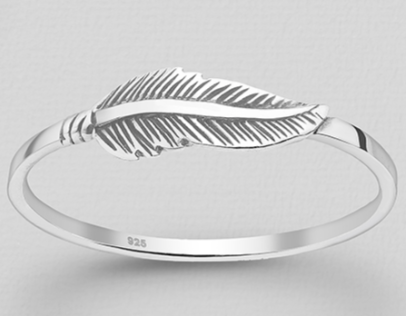 Feather Ring 5mm - Silver