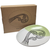 Ponga Frond 3 Green Dipped - 24cm Bowl
