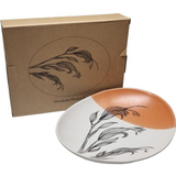 Harakeke Flower 2 Orange Dipped - Bowl 24cm