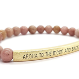Rhodonite Gemstone Bracelet - Aroha to the moon and back