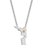 NZ Map - Necklace Silver