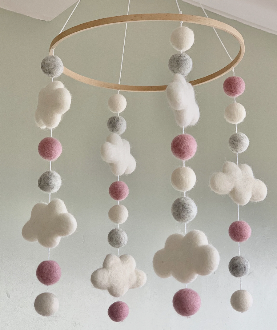 Baby Mobile Cloud - Soft Pink