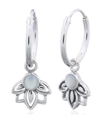 Dainty Lotus & Mother of Pearl - Earring