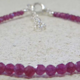 Ruby Facet Bead Bracelet