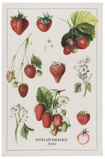 Vintage Strawberries Tea Towel