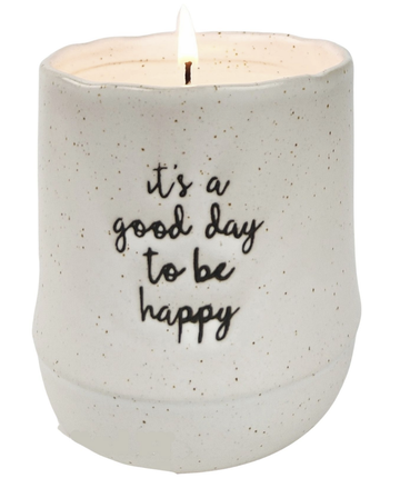 Positivity Quote It's A Good Day To Be Happy - Candle Vanilla