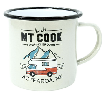 Mt Cook Campground Enamel Mug - Large