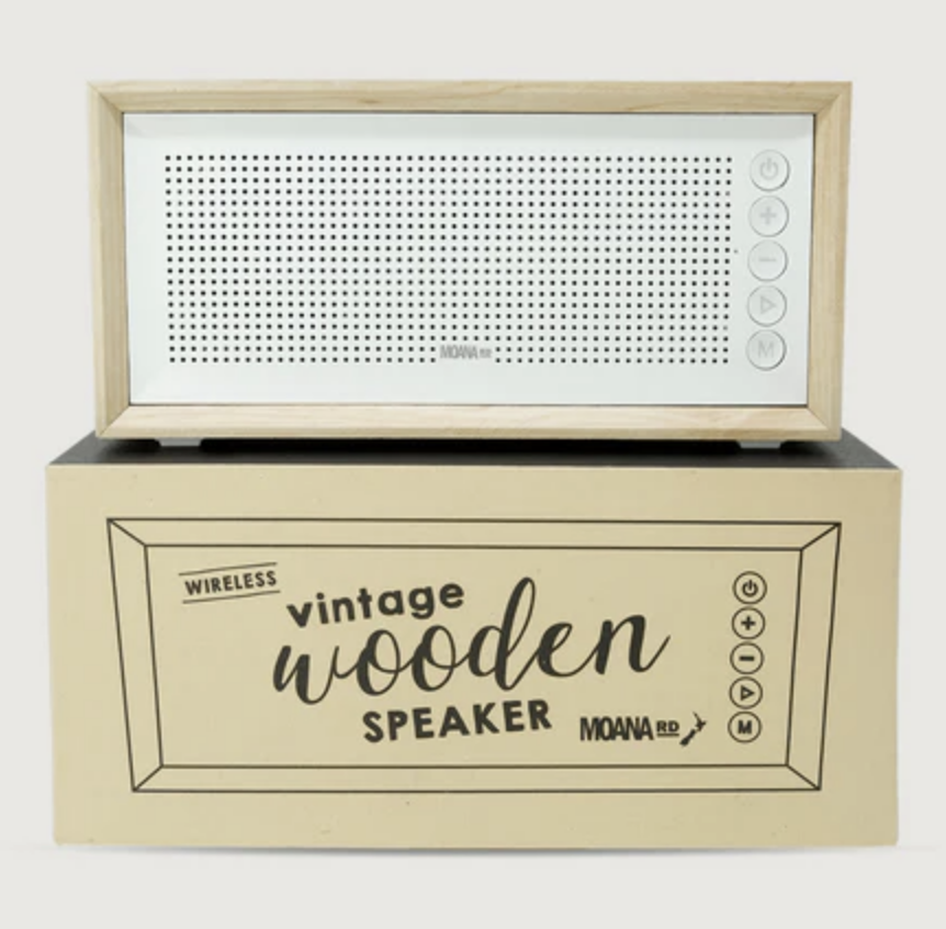Moana RD Vintage Wireless Speaker - White/Wooden