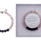 Equilibrium Gemstone Duo Bracelet Rose Quartz Amethyst