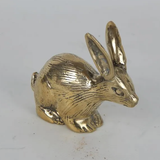 Brass Rabbit Crouching - 7cm