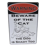 Art Tin Beware of Cat