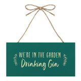 We're in the garden drinking Gin hanging card