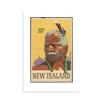 Maori Chief Tourist A4 Print