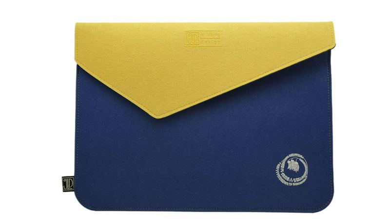 Ecofelt Laptop Bag - Kowhai Blue & Yellow