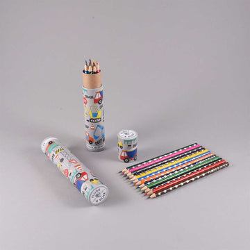 Construction Tube Set of 12 Colouring Pencils