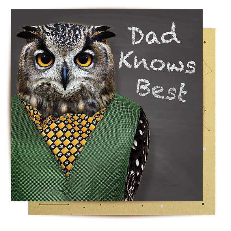 Dad Knows Best Owl Card