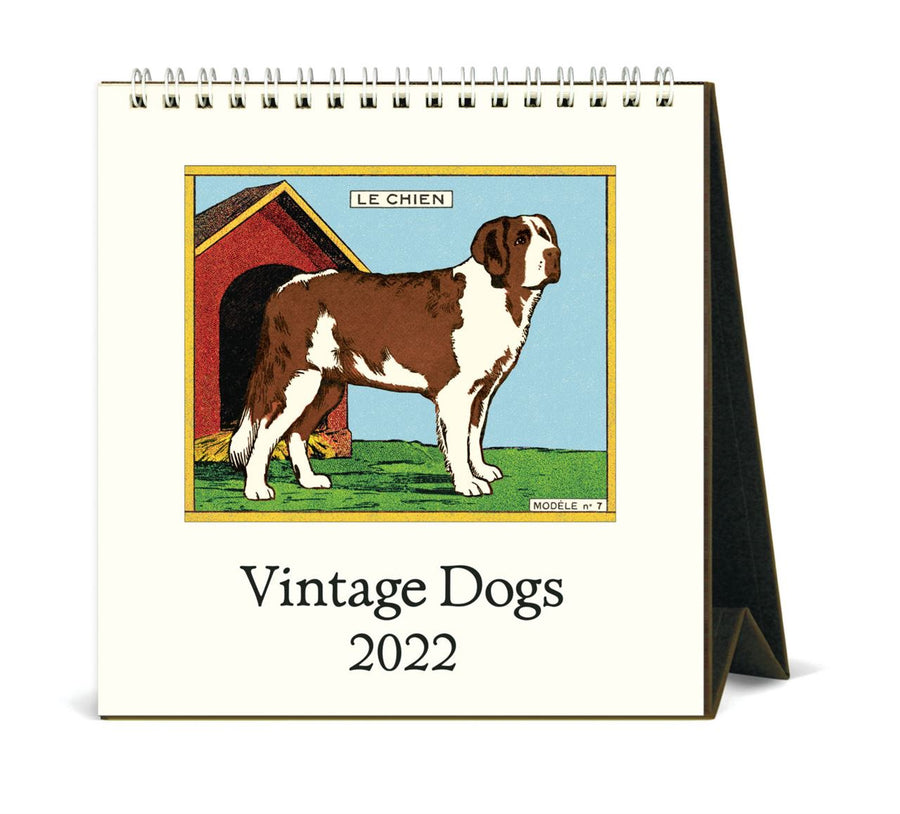 Vintage Dogs 2022 Desk Calendar