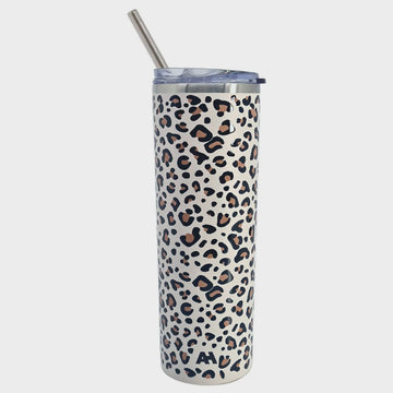 Slim Insulated Tumbler - Leopard Print
