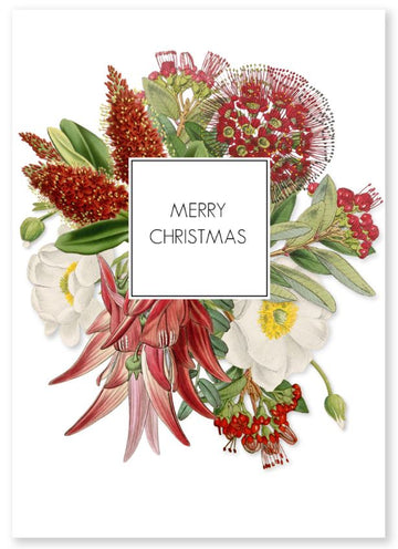 Merry Christmas Floral - Christmas Card