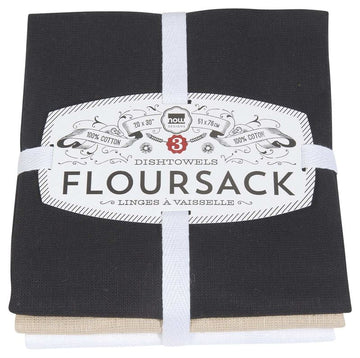 Black Oyster White Set of 3 - Floursack Tea Towel