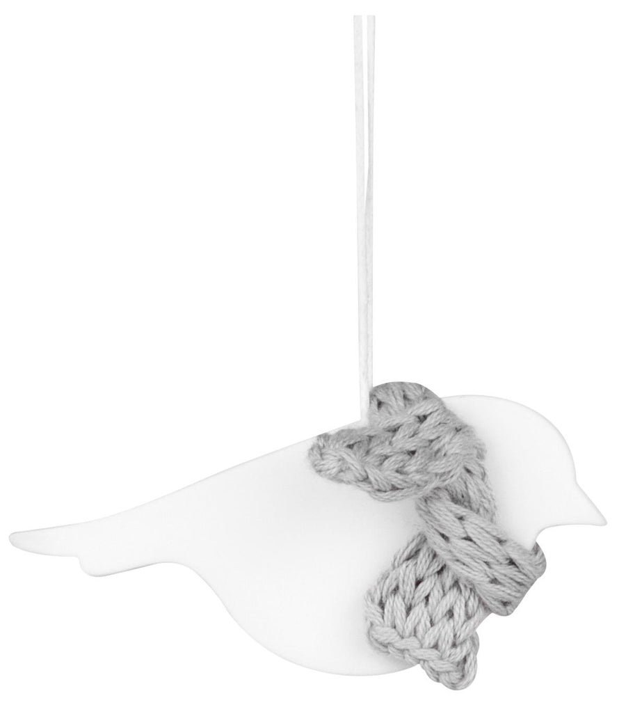 Robin With Scarf - Christmas Porcelain Hanging Decoration