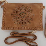 Mandala cut out Clutch Bag with Whip Stitch